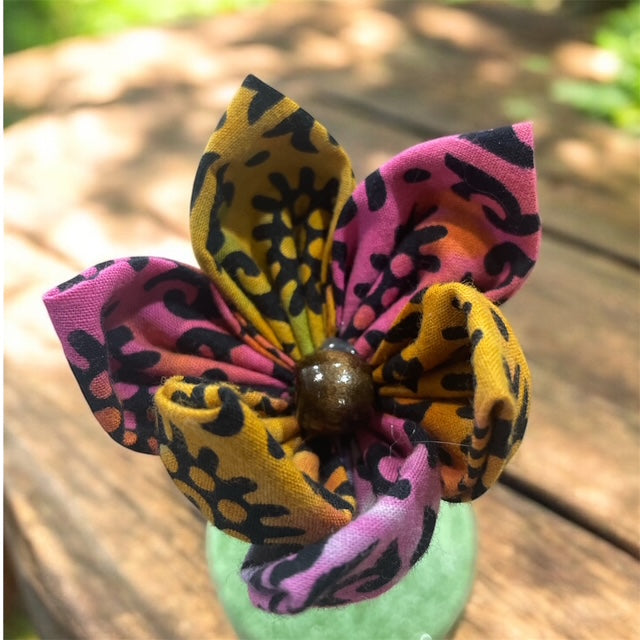 Multicolor Cotton Fabric Handmade Flower