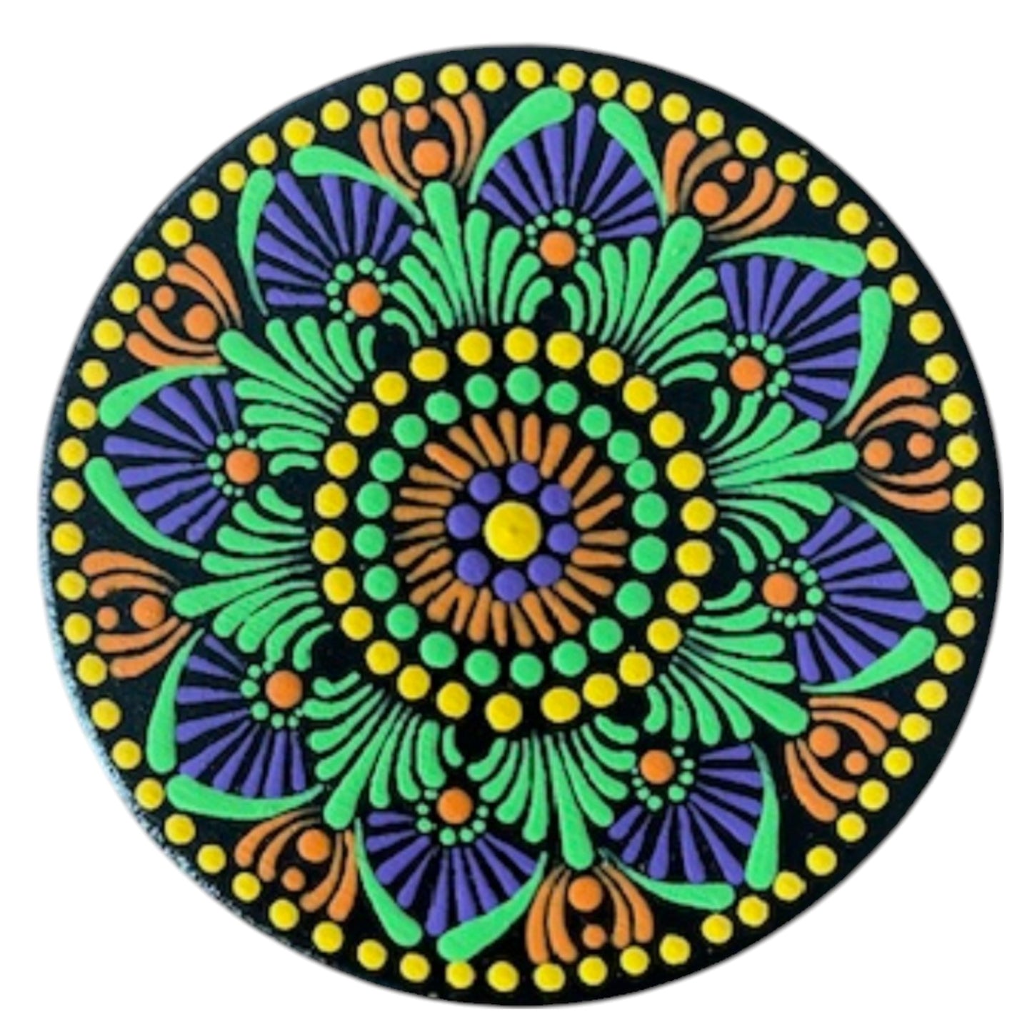 Table Coasters Single 4in by 5/16in Hand Painted Wooden Coasters