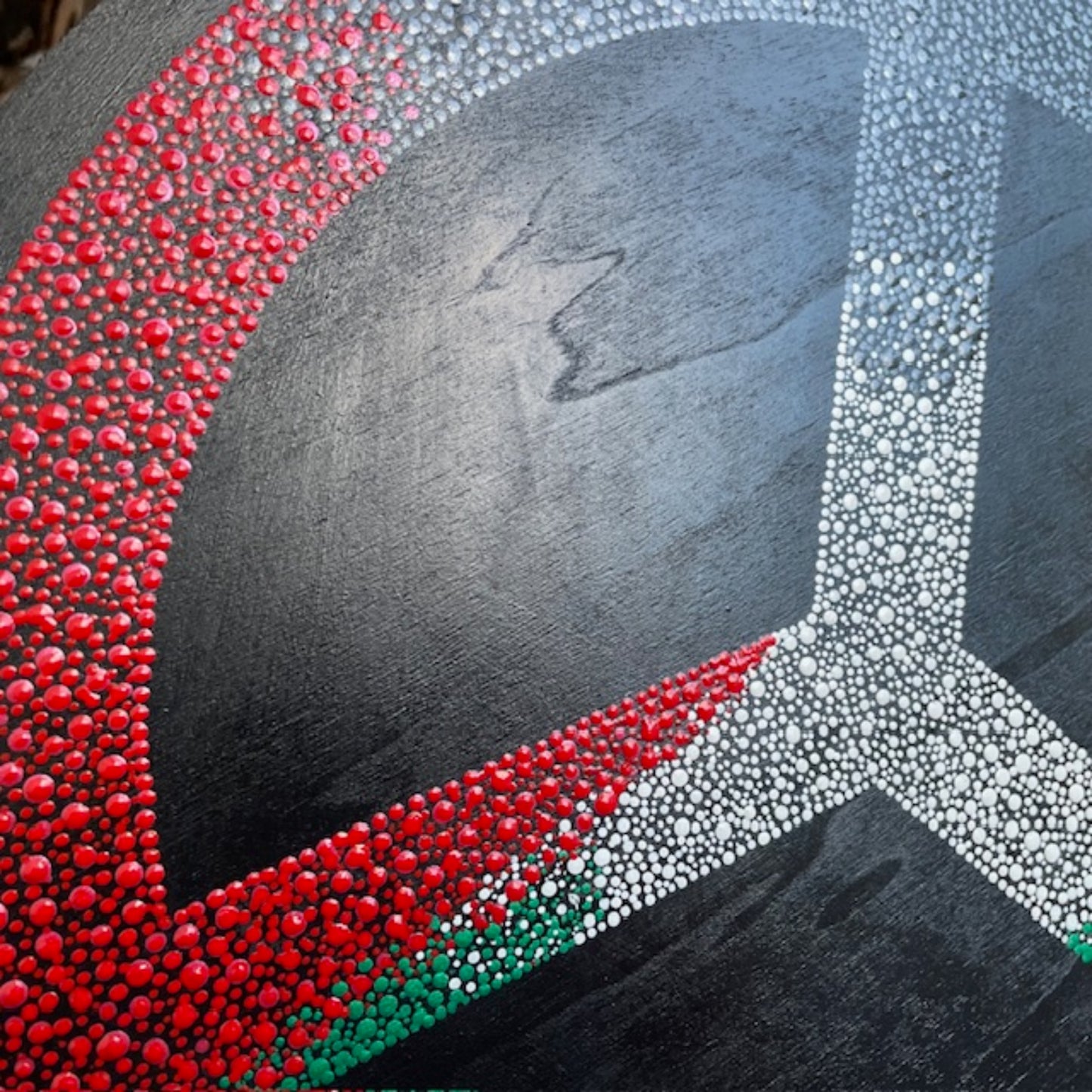 Peace Symbol Palestine Flag 14in in Size Dot Art