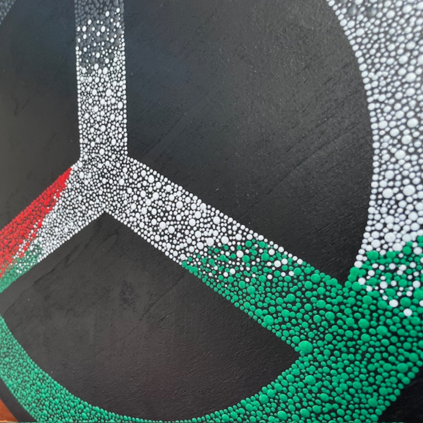 Peace Symbol Palestine Flag 14in in Size Dot Art