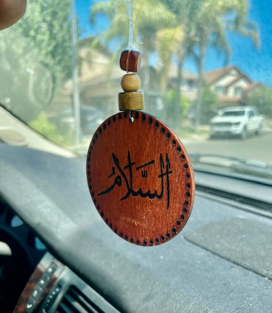 Car Hanging Ornament Travel Dua Allah’s Names Arabic Calligraphy with English Translation