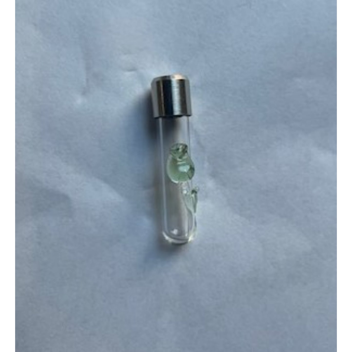Green Rose Necklace or Keychain Writing on Rice Handmade Jewelry