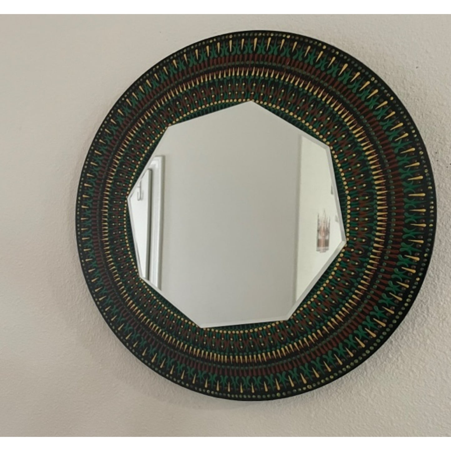 Earthy Colors Decorative Mirror Dot Art Handmade Home Decor