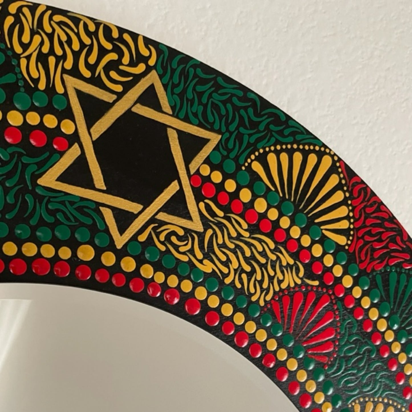 Ethiopian Flag with Star of David Commissioned Artwork Custom Piece