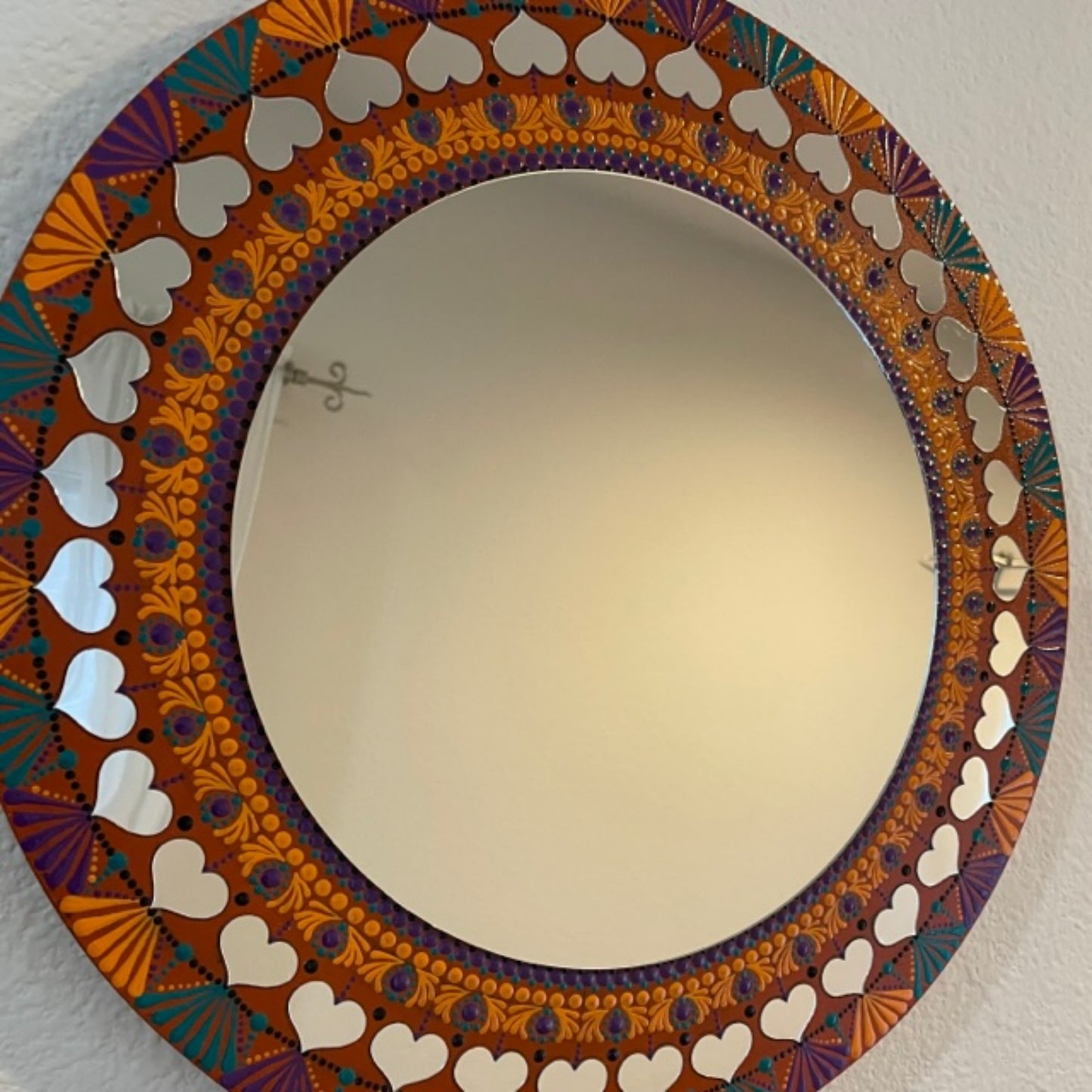 Wall Mirror Inspired by the Sunset Glow 15.25in Diameter