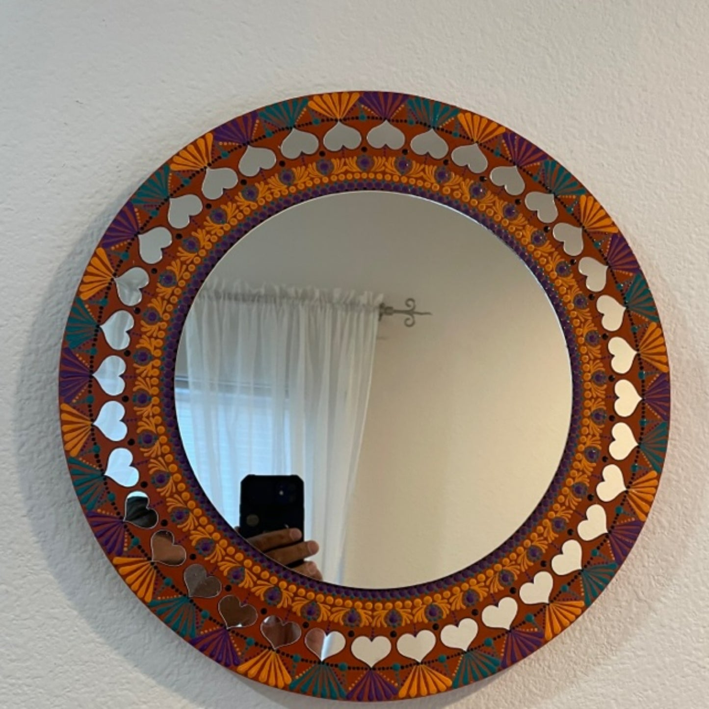 Wall Mirror Inspired by the Sunset Glow 15.25in Diameter