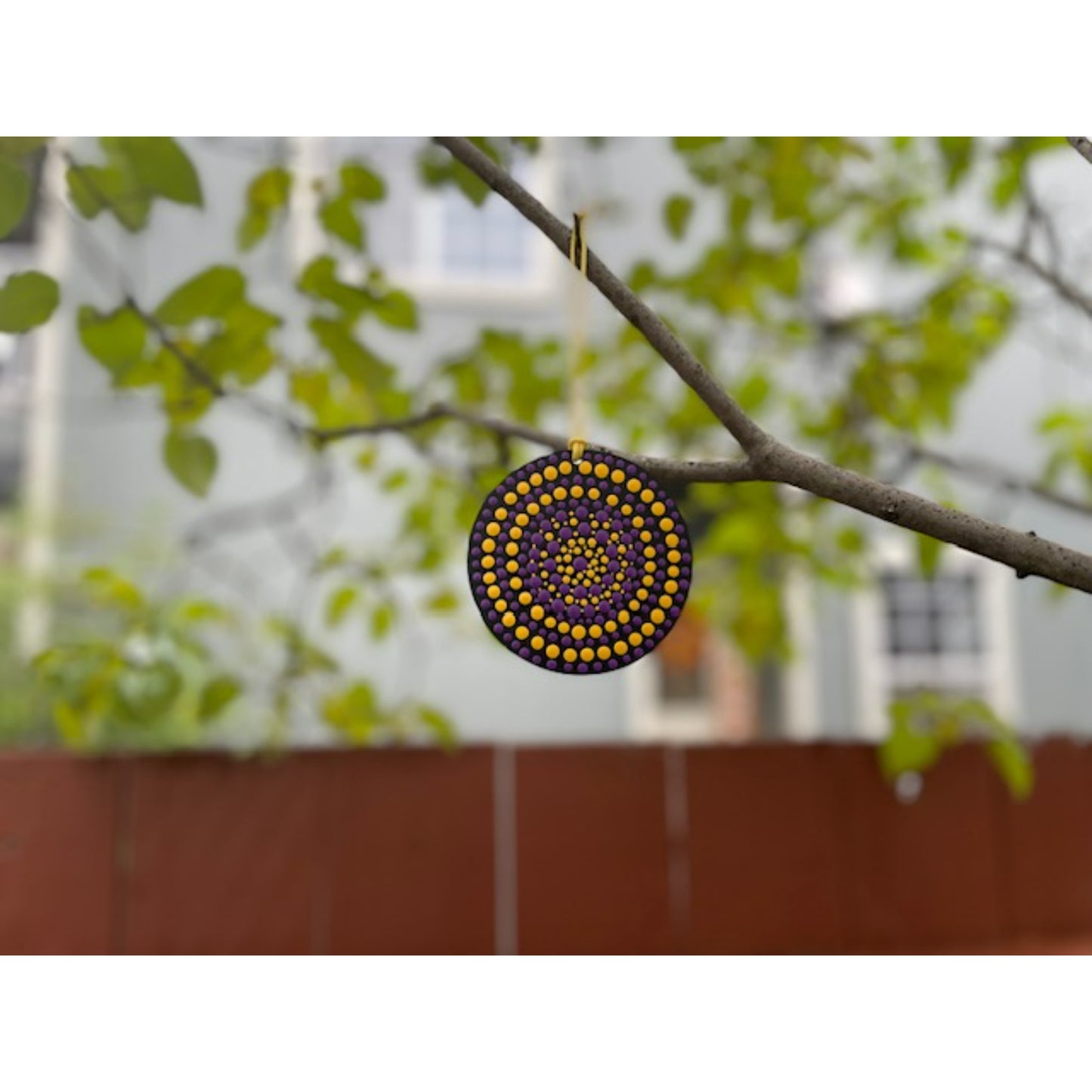 Tree Ornament Car Mirror Hanging Handmade Dot Work Double Sided