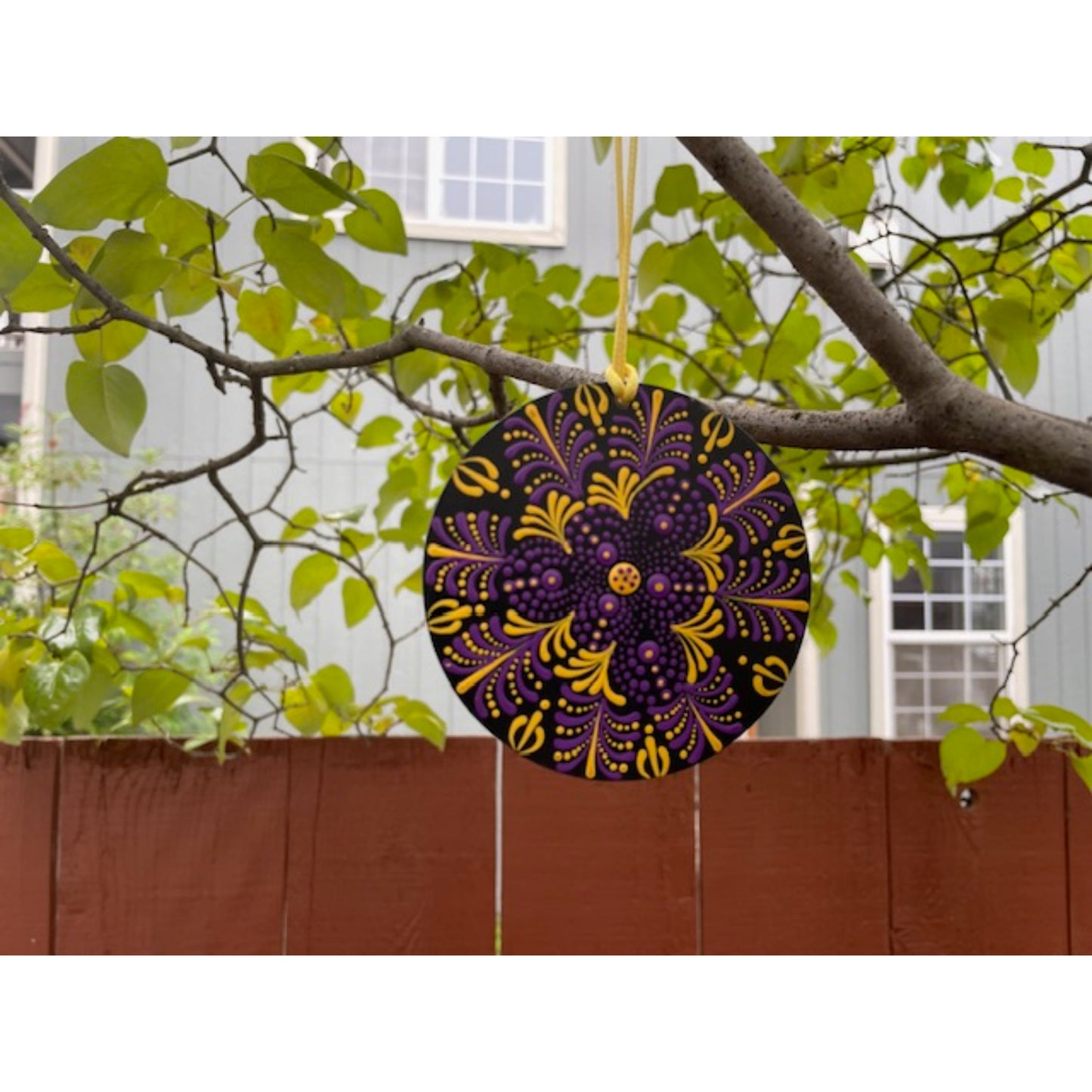 Tree Ornament Car Mirror Hanging Handmade Dot Work Double Sided
