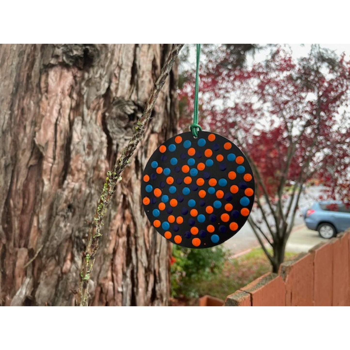 Tree Ornament Car Mirror Hanging Handmade Dot Work Double Sided