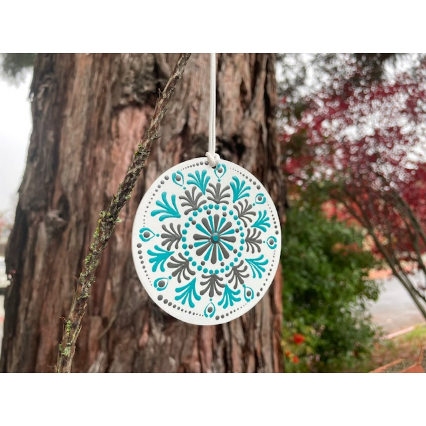 Tree Ornament Car Mirror Hanging Handmade Dot Work Double Sided