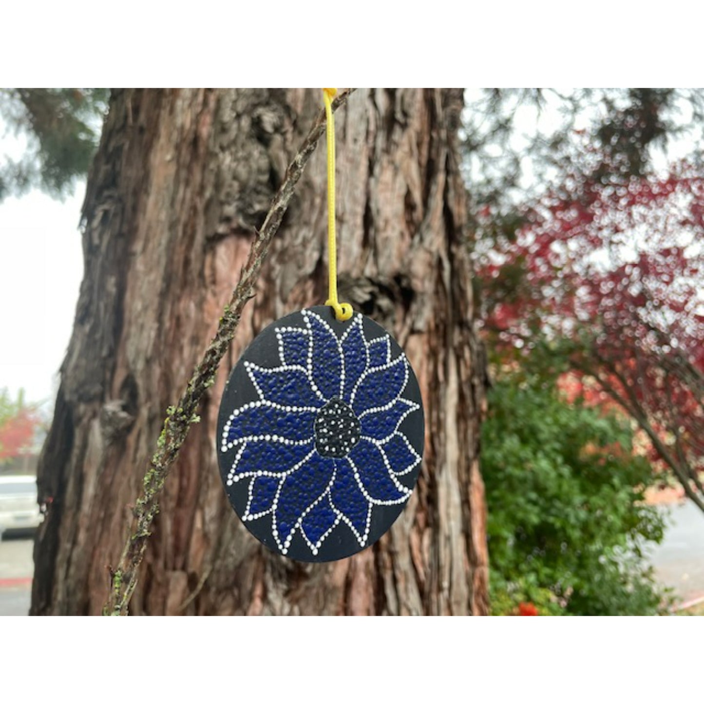Tree Ornament Car Mirror Hanging Handmade Dot Work Double Sided