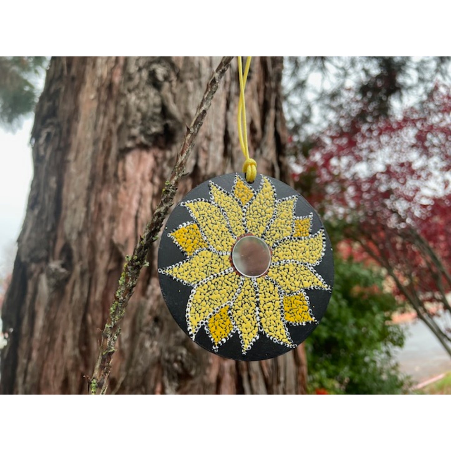 Tree Ornament Car Mirror Hanging Handmade Dot Work Double Sided