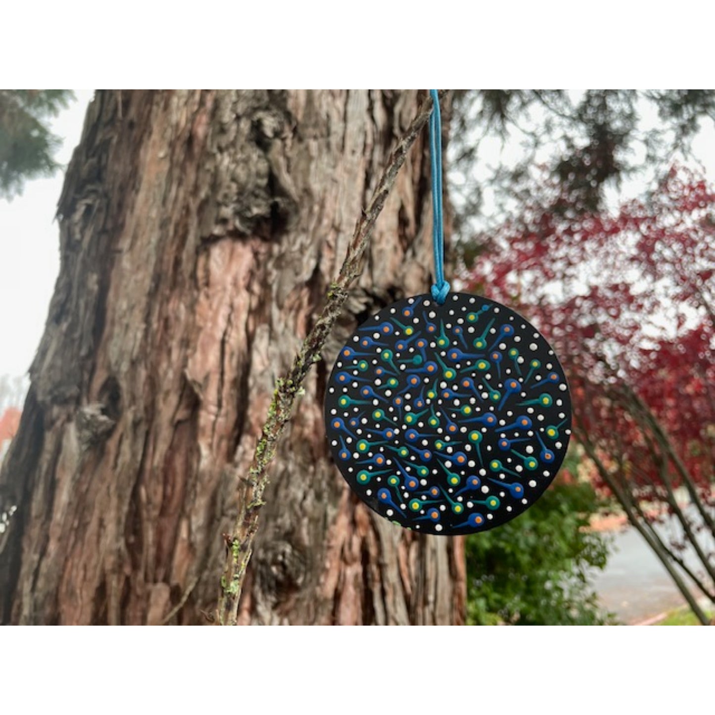 Tree Ornament Car Mirror Hanging Handmade Dot Work Double Sided
