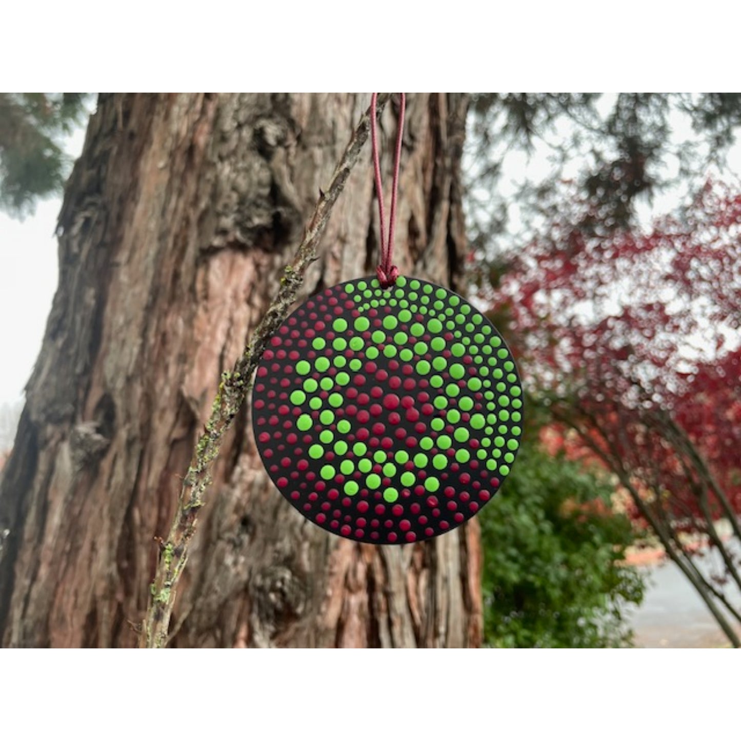 Tree Ornament Car Mirror Hanging Handmade Dot Work Double Sided