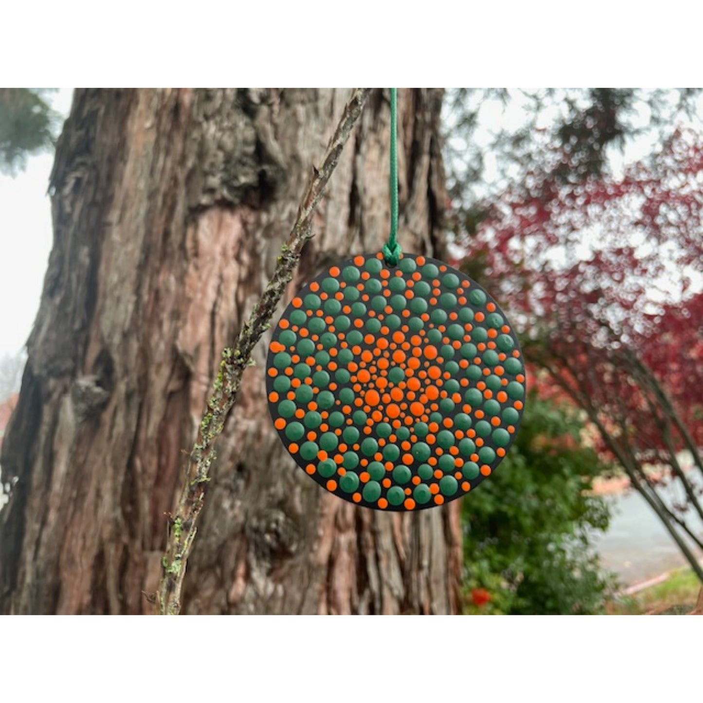 Tree Ornament Car Mirror Hanging Handmade Dot Work Double Sided