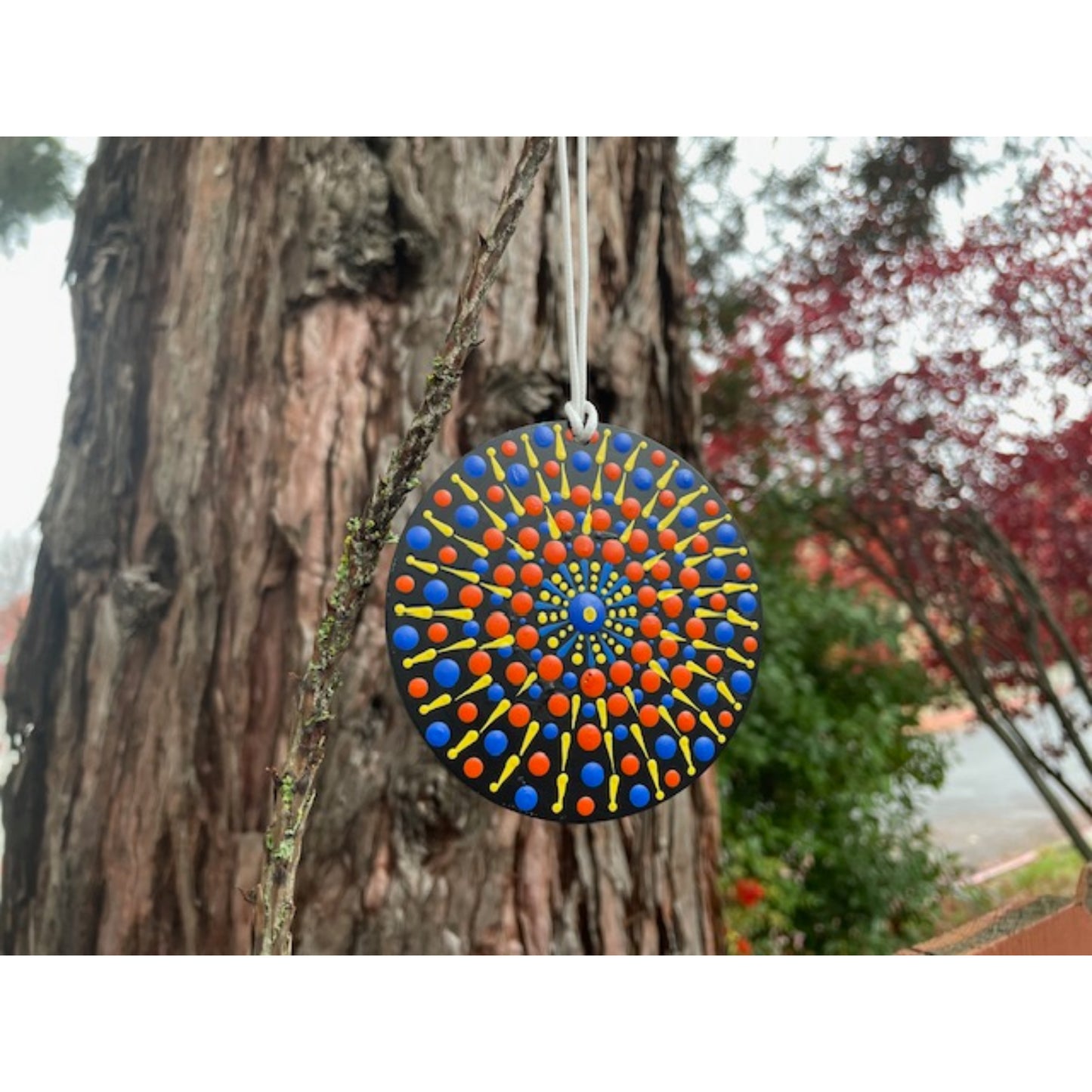 Tree Ornament Car Mirror Hanging Handmade Dot Work Double Sided