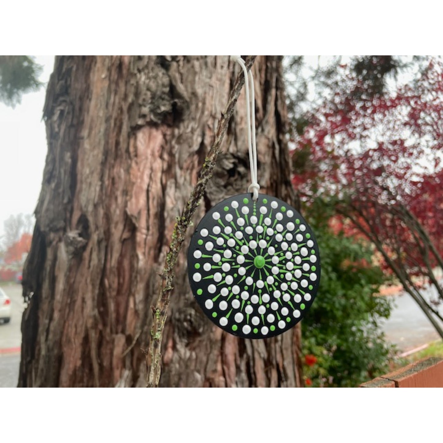 Tree Ornament Car Mirror Hanging Handmade Dot Work Double Sided