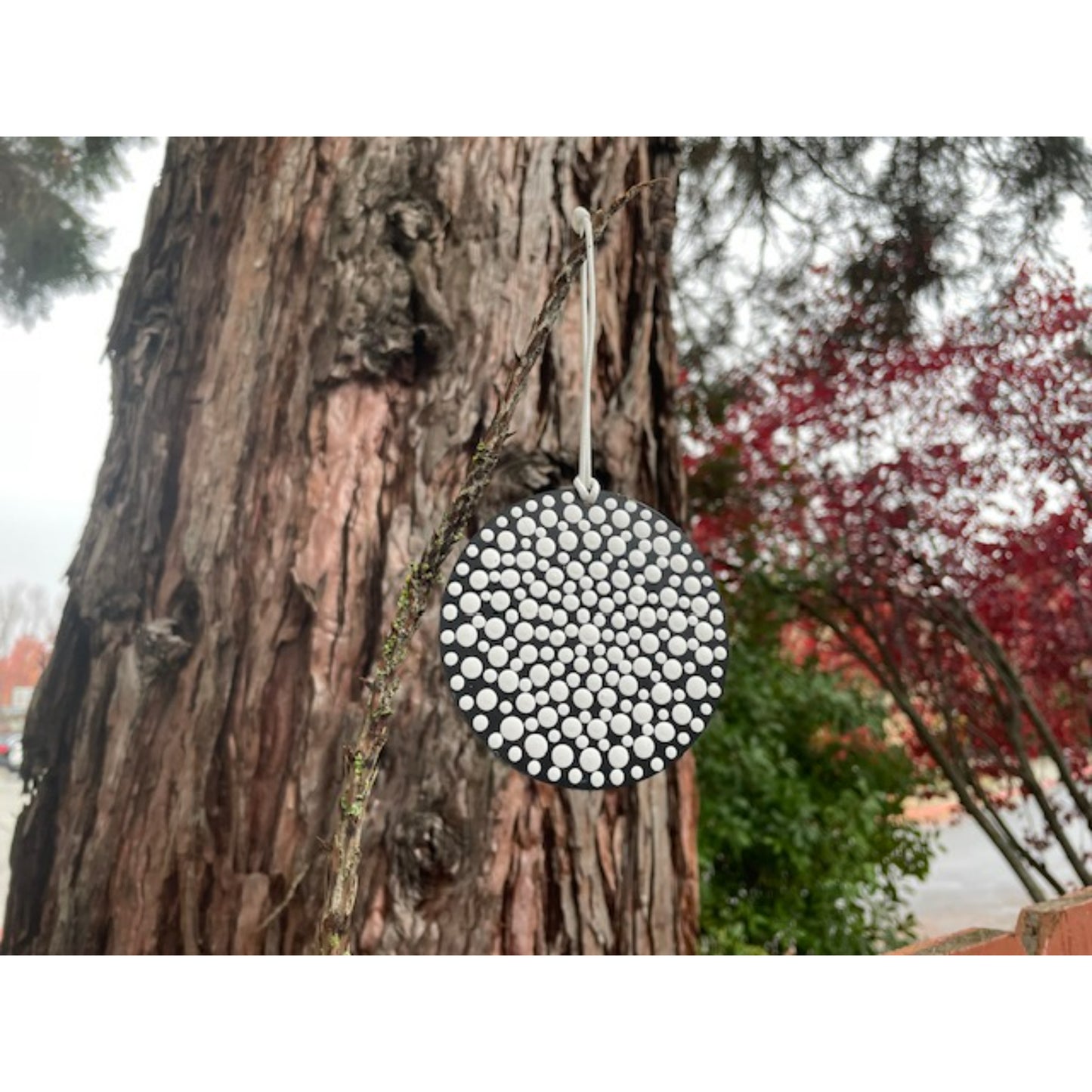 Tree Ornament Car Mirror Hanging Handmade Dot Work Double Sided