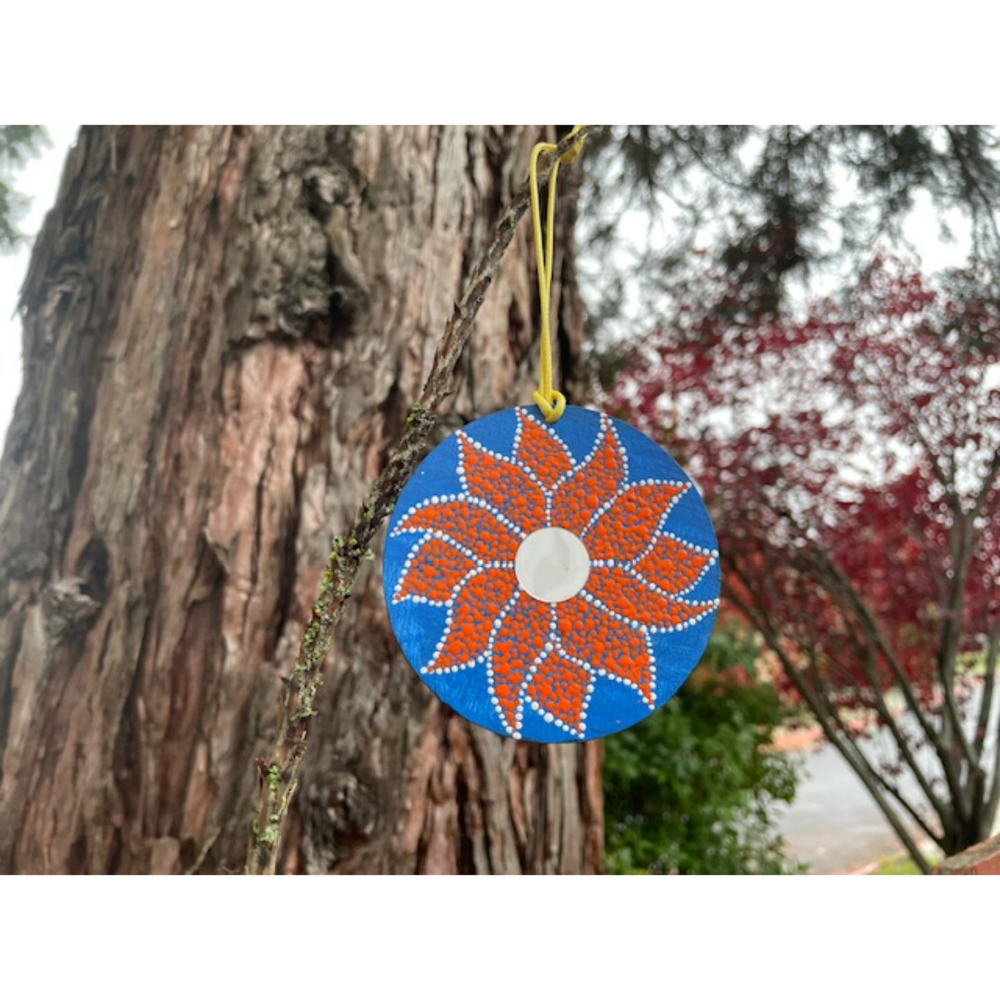 Tree Ornament Car Mirror Hanging Handmade Dot Work Double Sided