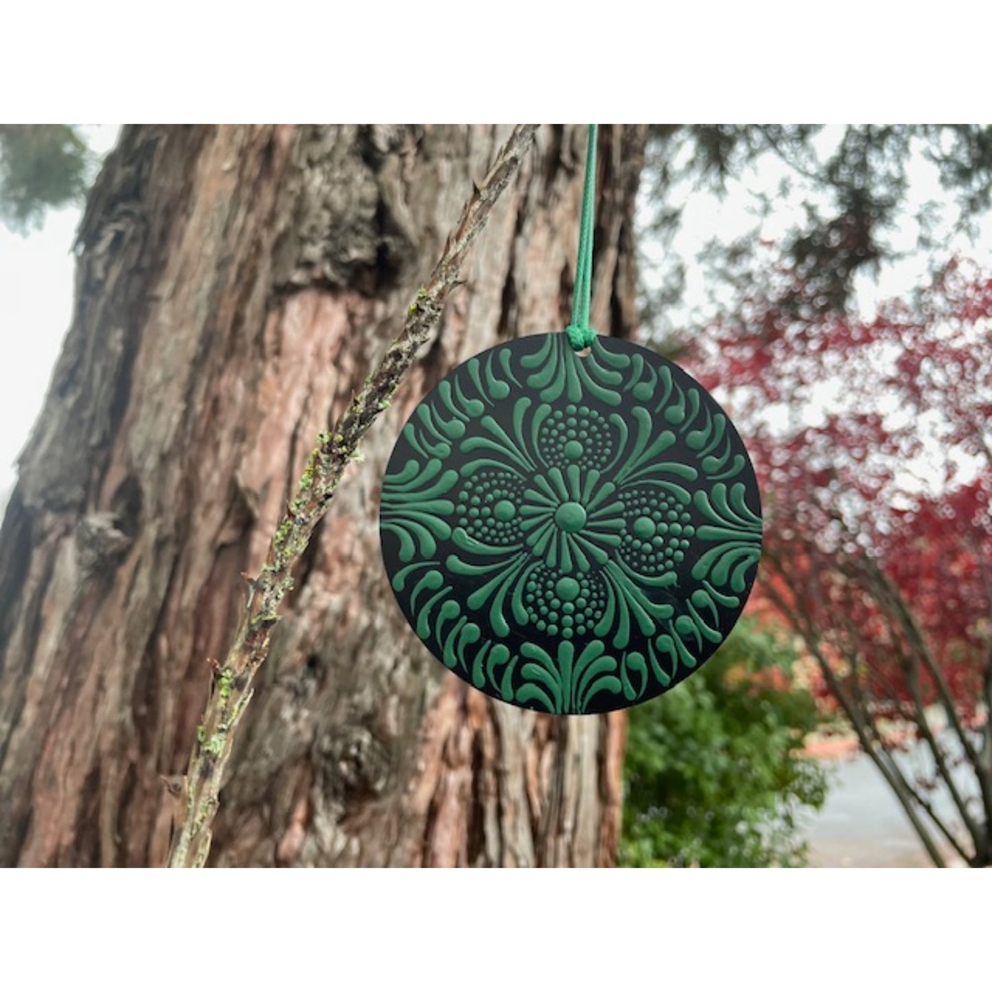 Tree Ornament Car Mirror Hanging Handmade Dot Work Double Sided