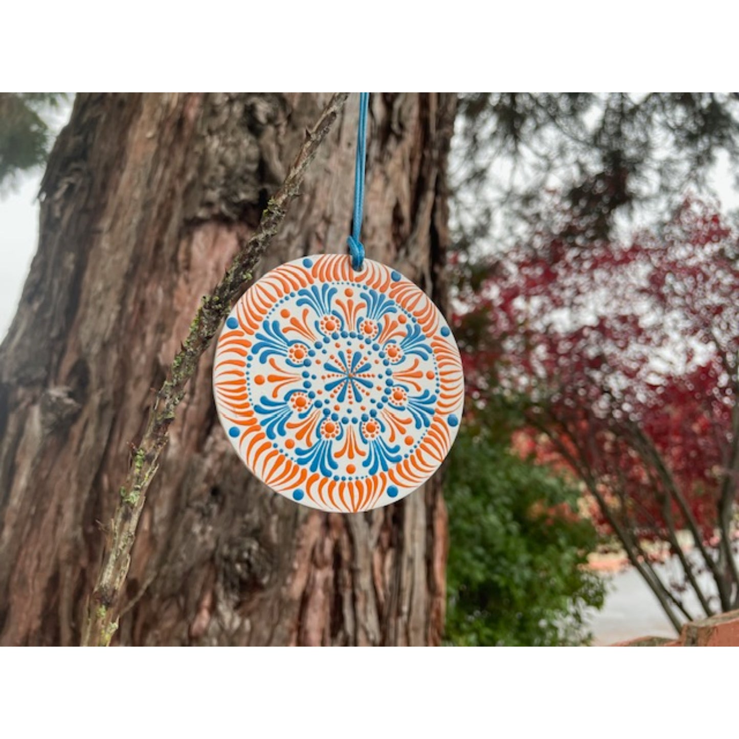 Tree Ornament Car Mirror Hanging Handmade Dot Work Double Sided
