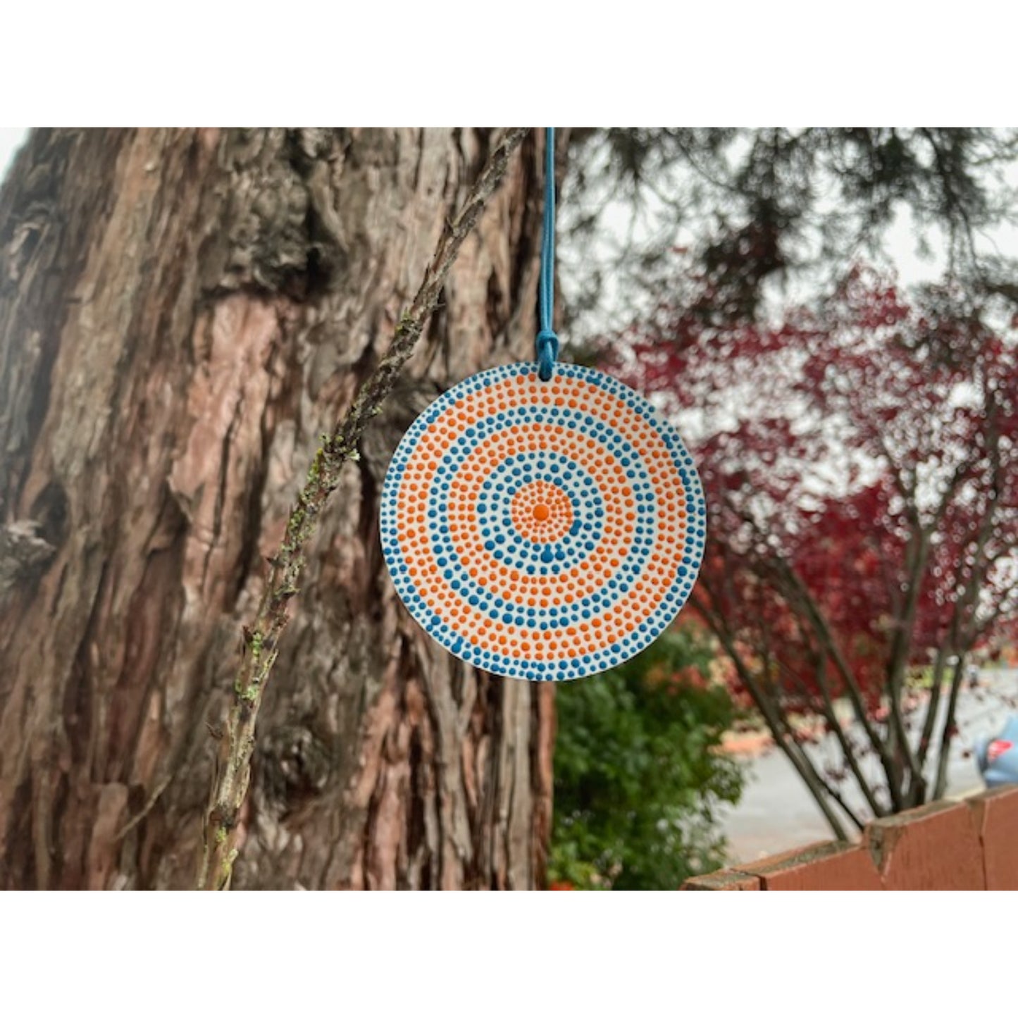 Tree Ornament Car Mirror Hanging Handmade Dot Work Double Sided