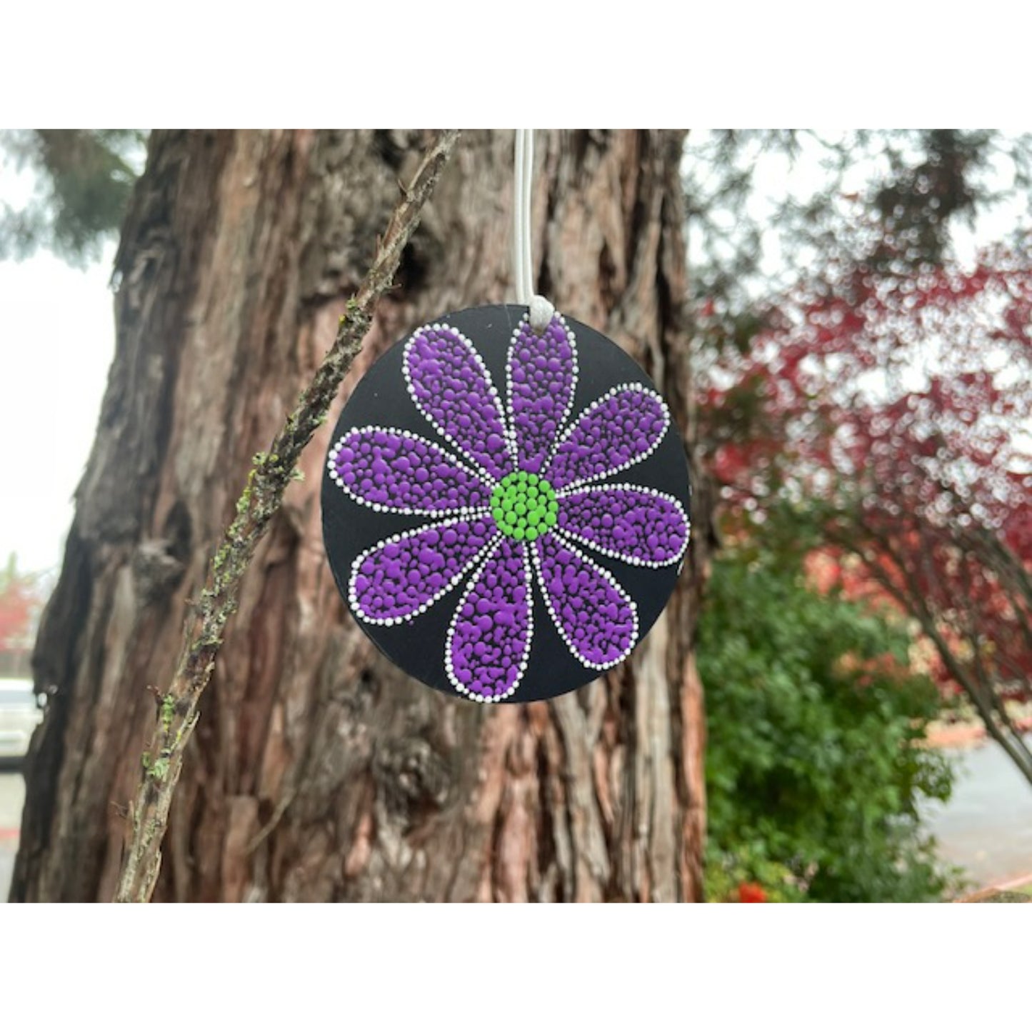 Tree Ornament Car Mirror Hanging Handmade Dot Work Double Sided