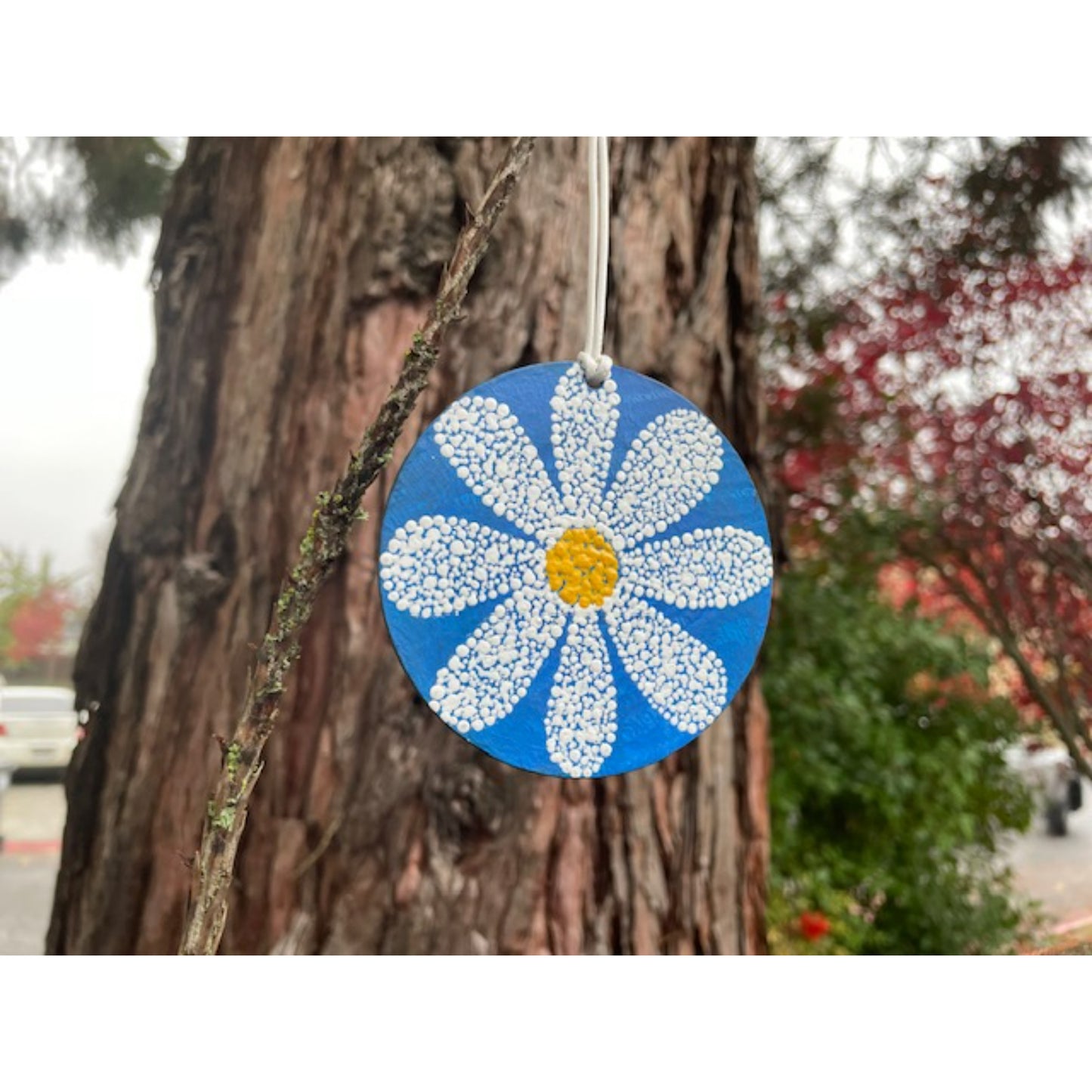 Tree Ornament Car Mirror Hanging Handmade Dot Work Double Sided