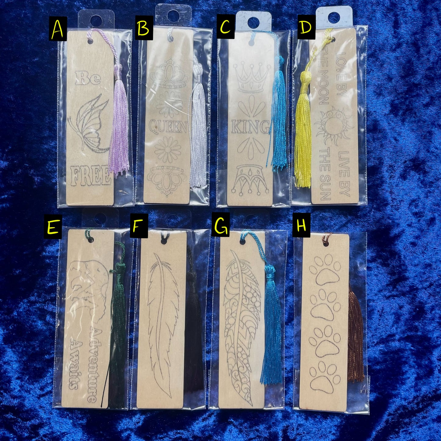 Bookmarks with Tassels DIY Designs and Quotes Outlined Wood Burning Painting