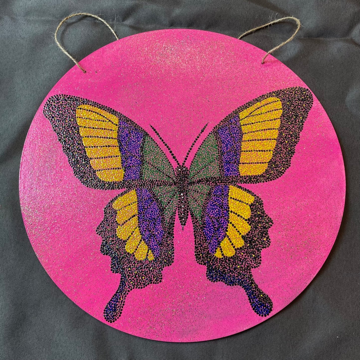 Butterfly Dot Art Glitter Splash Handmade Home Decor