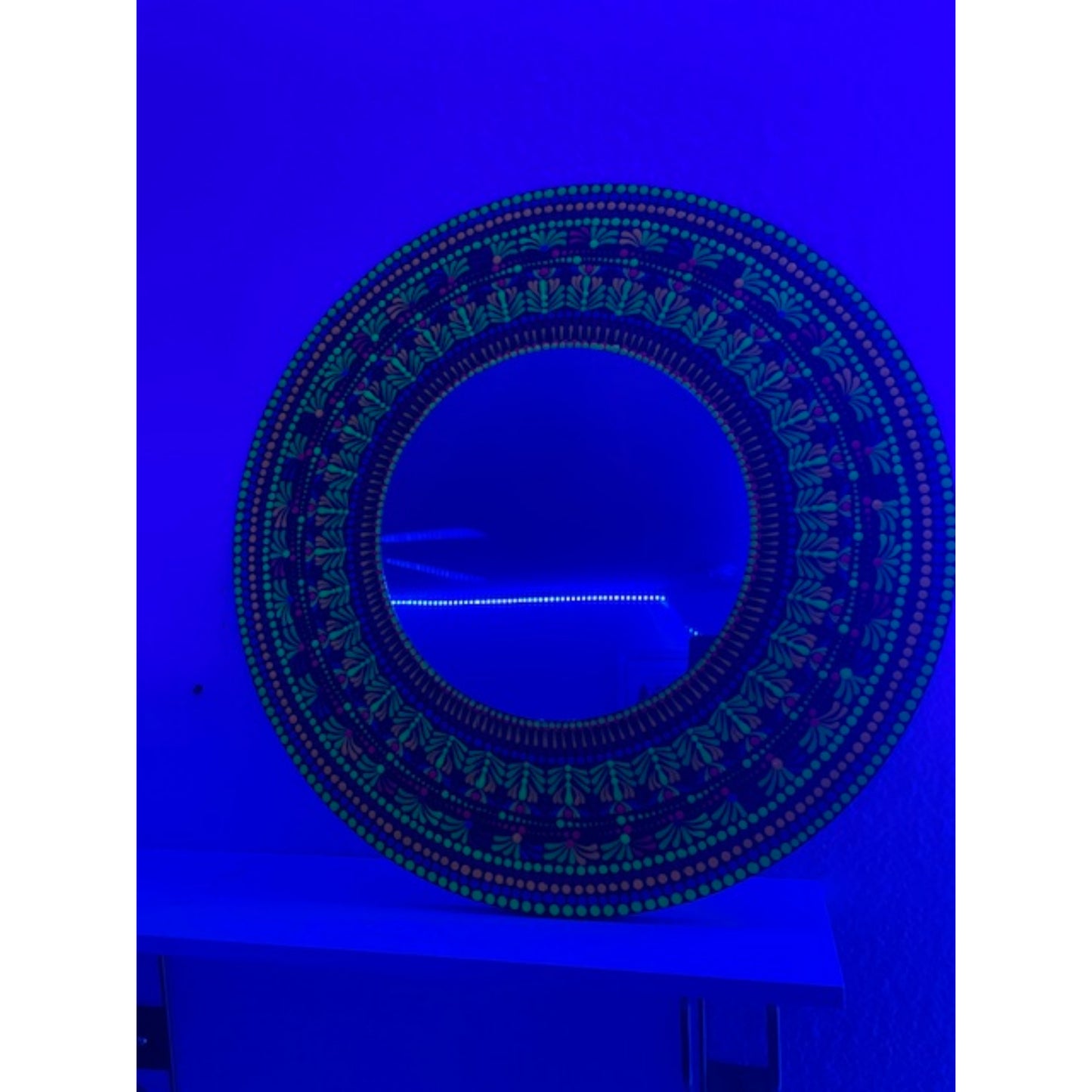 Mirror Glow Under Blue Lights Bathroom Bedroom Livingroom Decor
