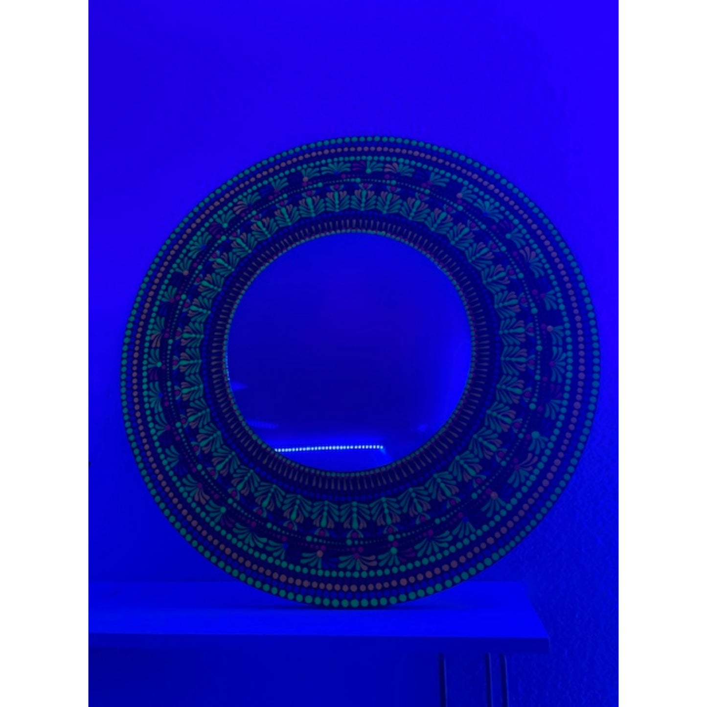 Mirror Glow Under Blue Lights Bathroom Bedroom Livingroom Decor