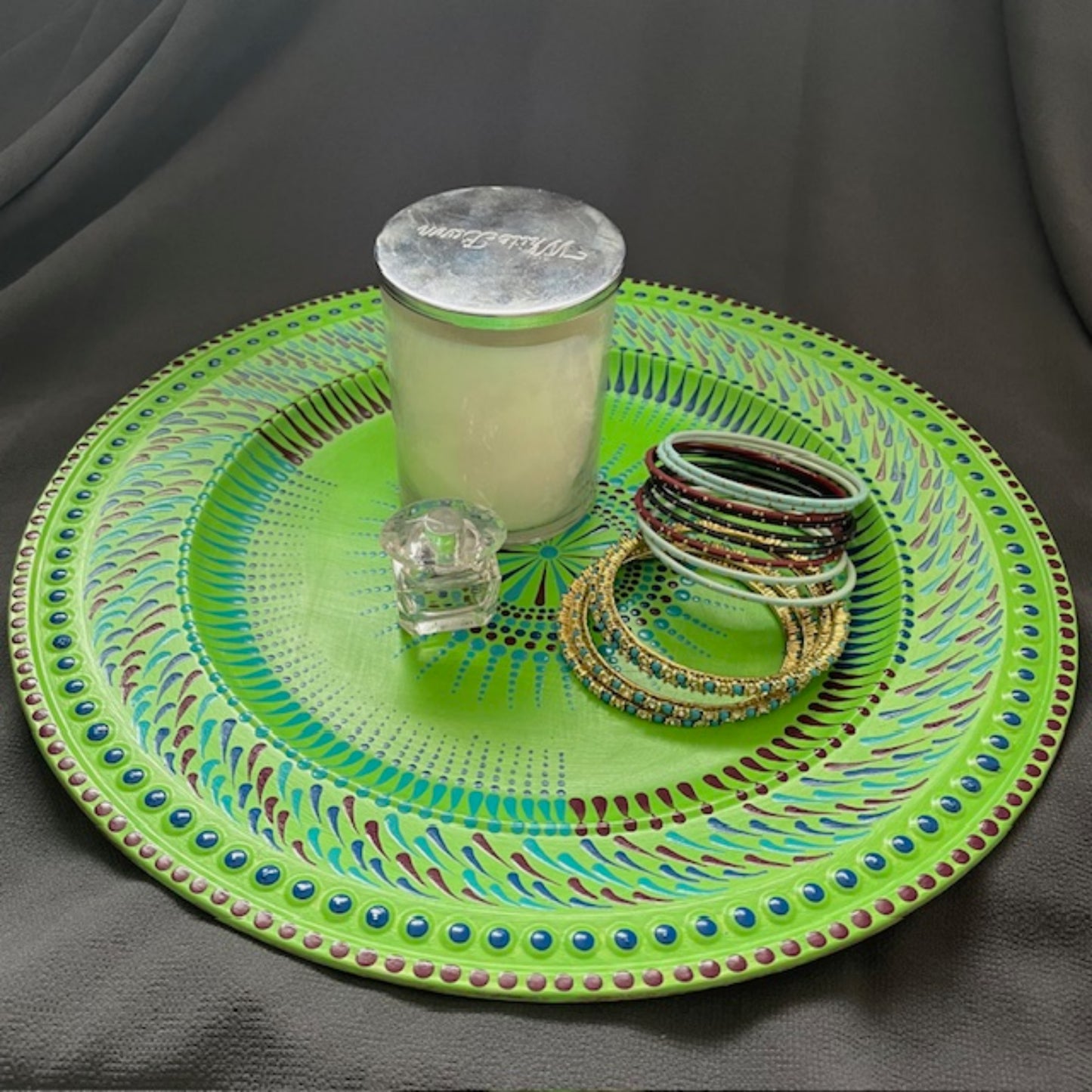 Wedding Centerpiece Henna Mehndi Event 13in Charger Plate
