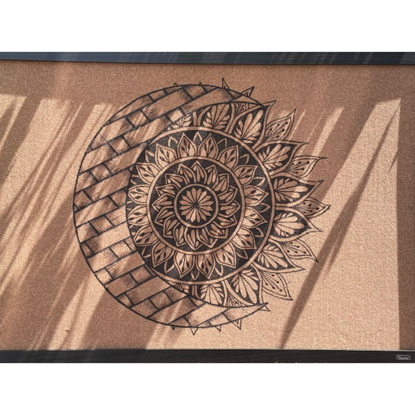 Sol y Luna con Estrellas Tabla de Cortar de Bambú Madera Quemada a Mano