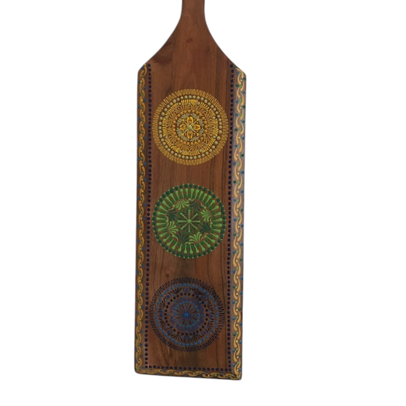 Wood Paddle Heavy Duty with Mini Mandalas 24in by 6.25in Restaurant Kitchen Decor