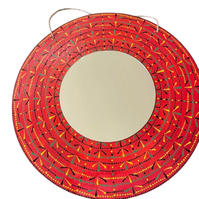Wall Mirror Red flames Looking