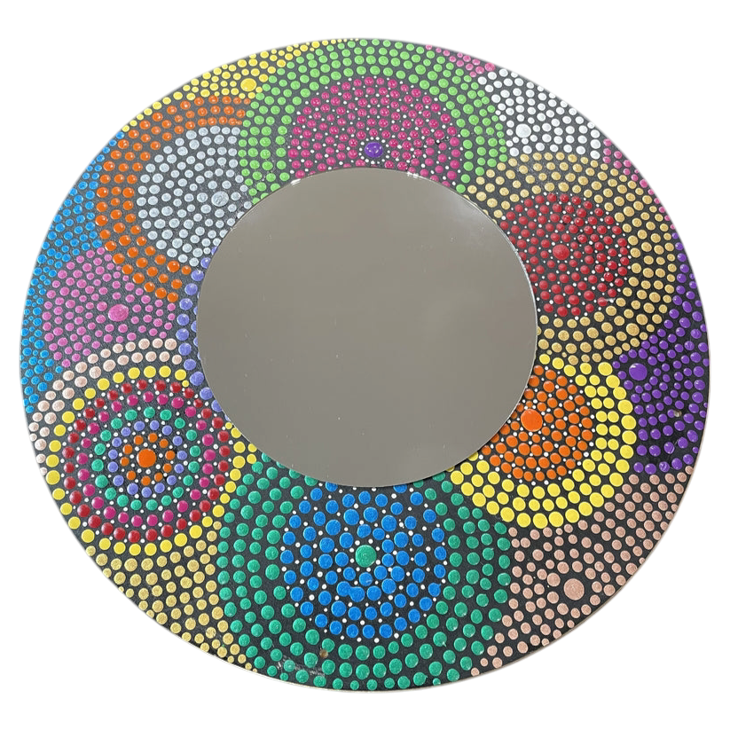 Wall Mirror with Dot Circles Home Office Decor