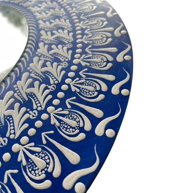 Serene Mandala Mirror Wall Art Blue & White Colors