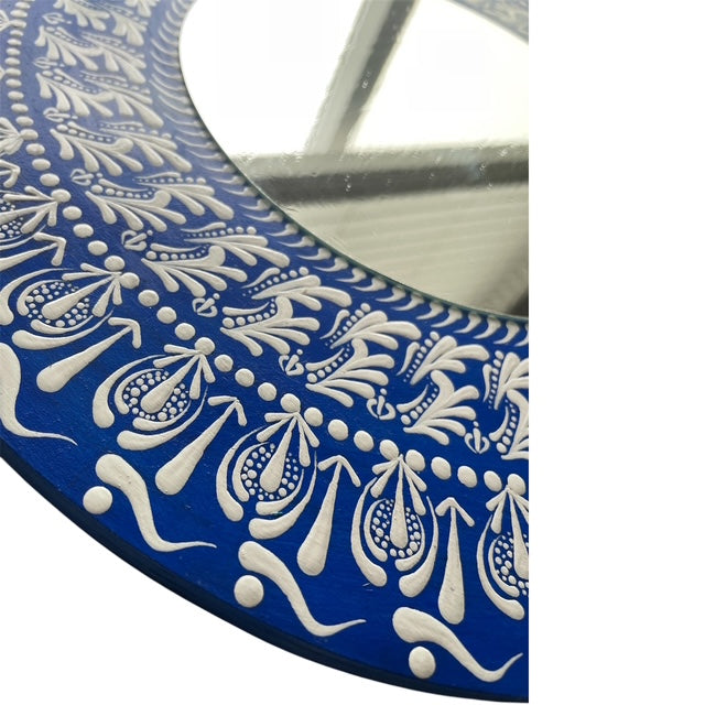 Serene Mandala Mirror Wall Art Blue & White Colors