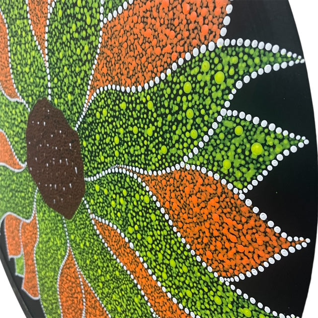 Sunflower Dot Artwork Handmade Glow Under Blue Lights UV Lights