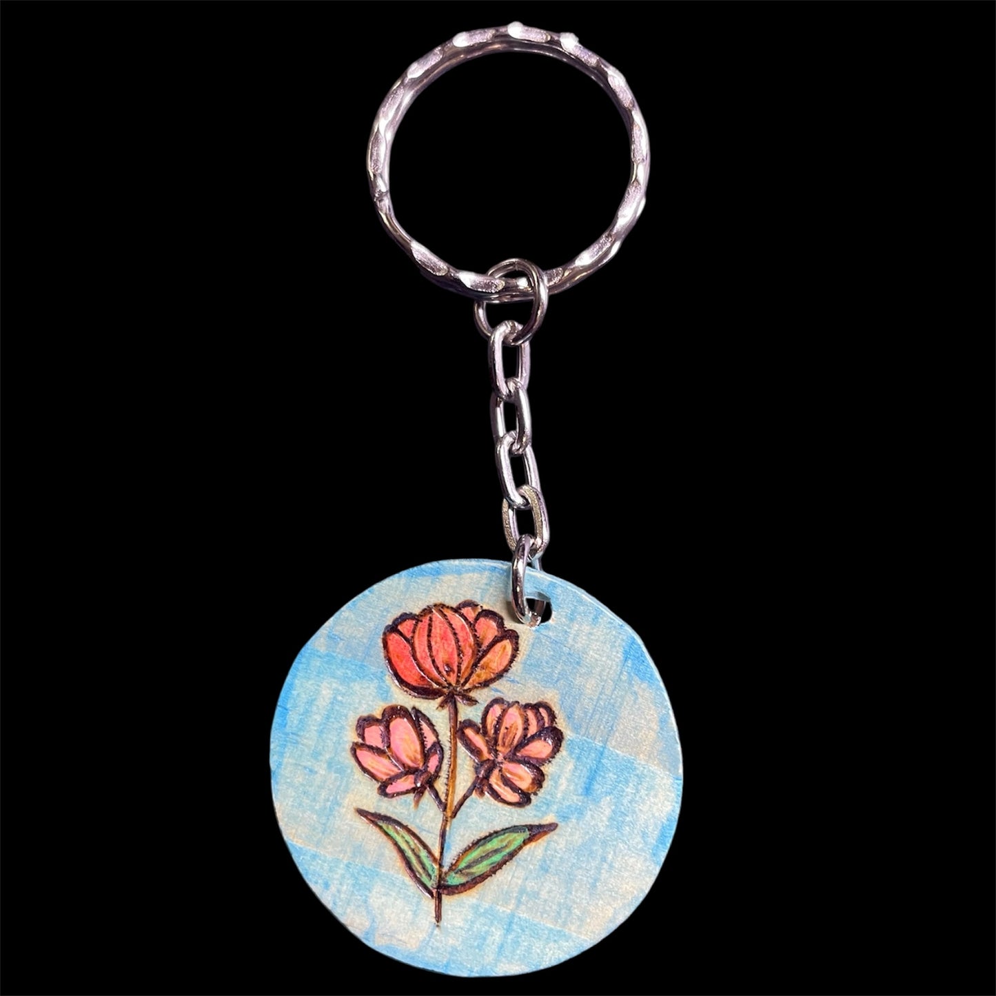 Handmade Wooden Keychains Double Sided Designs