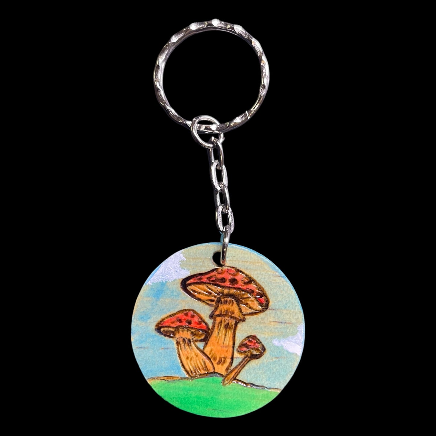 Handmade Wooden Keychains Double Sided Designs