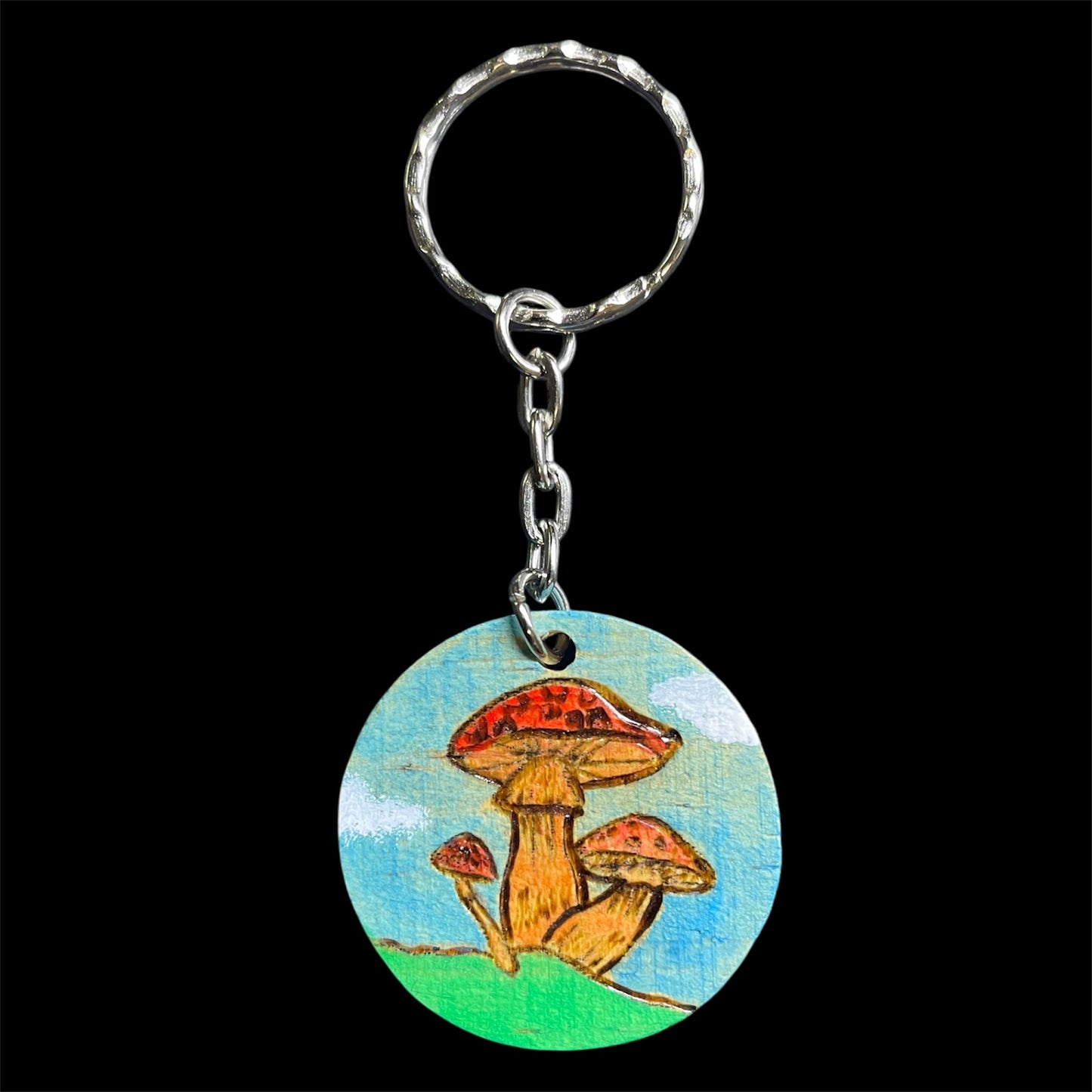 Handmade Wooden Keychains Double Sided Designs