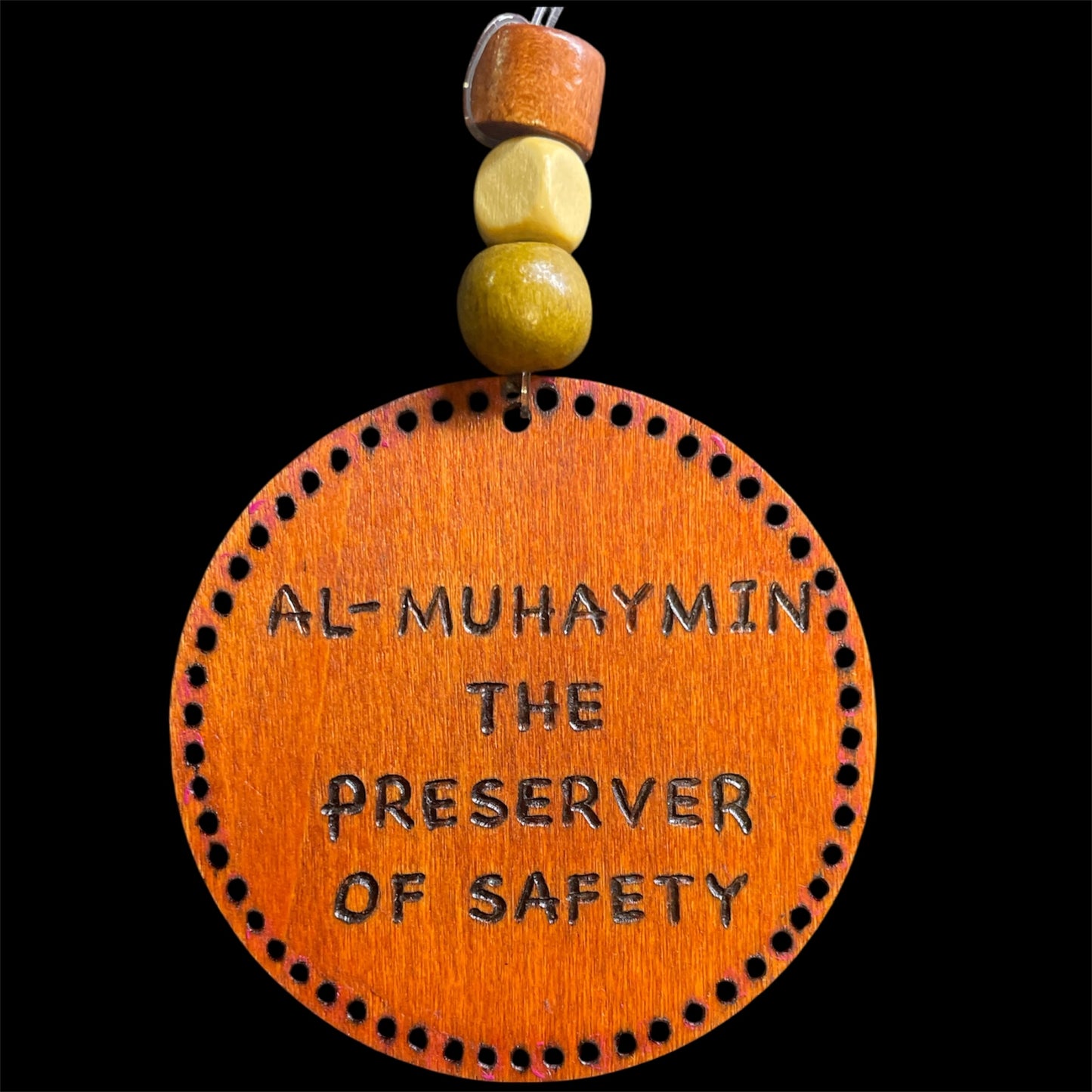 Car Rear View Mirror Ornament Travel Prayer Allah’s Names Arabic Calligraphy with English Translation