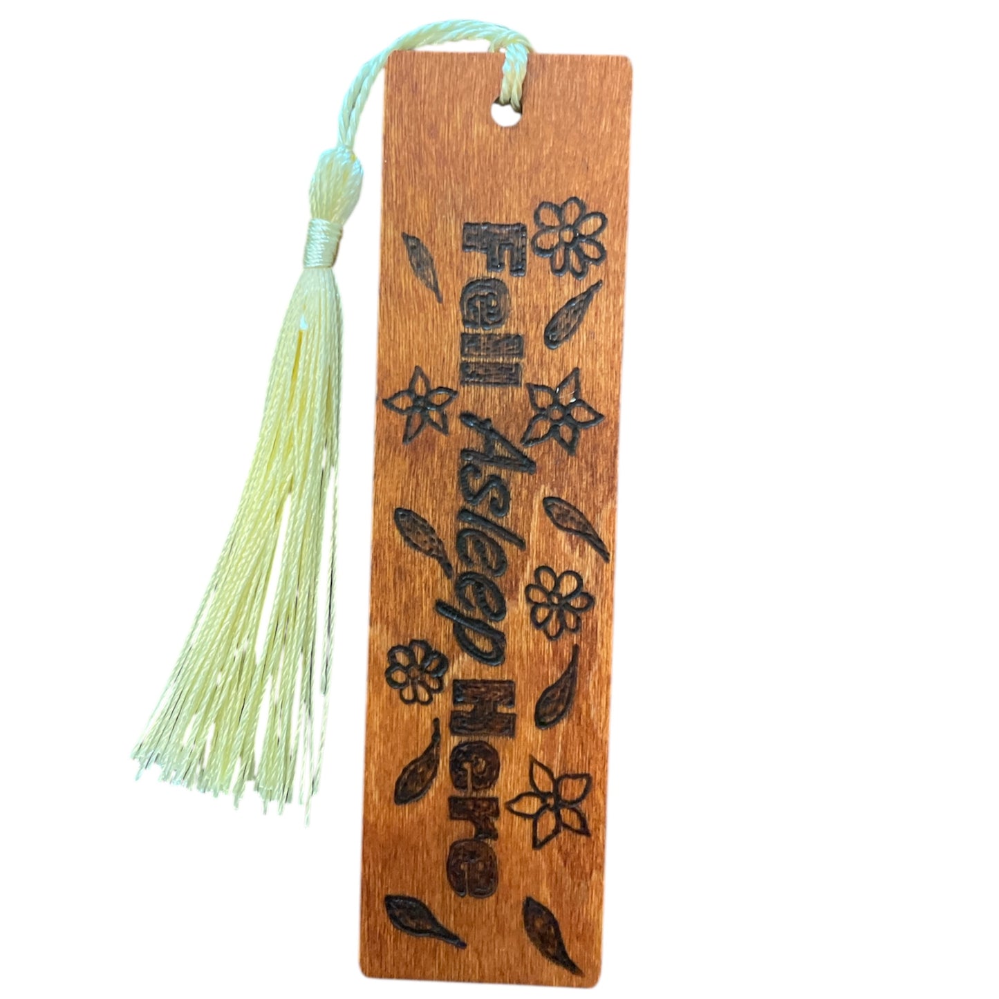 Handcrafted Bookmarks Wood Burned Designs with Tassels