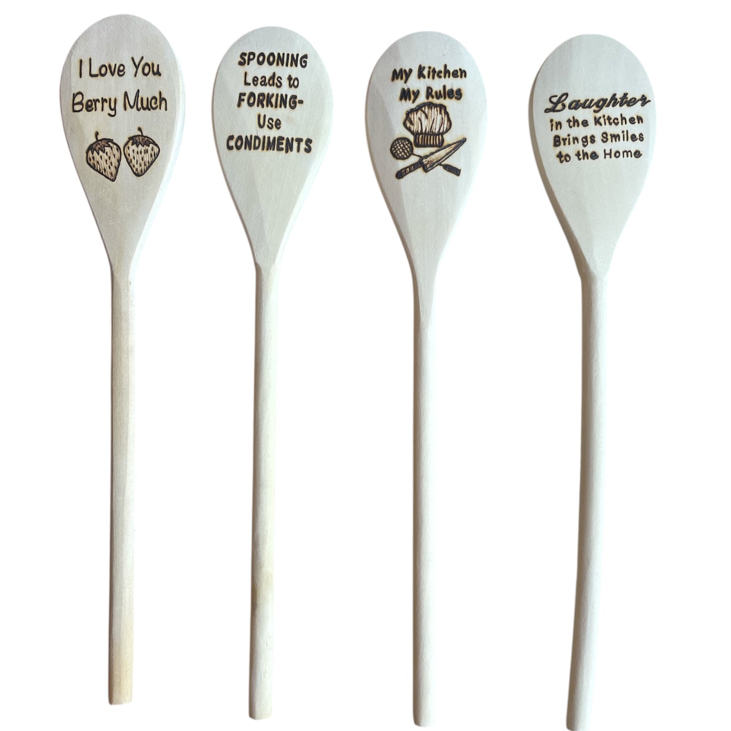 Rubberwood 14" Cooking Spoons| Eco-friendly| Custom Designs| Funny Quotes