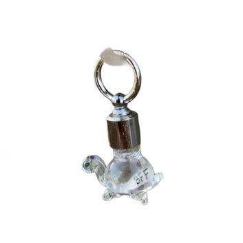 Blue Eye Turtle Necklace or Keychain Writing on Rice Handmade Jewelry