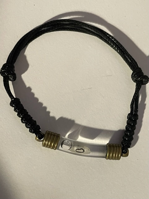 Men Women Unisex Bracelet Black Color Writing on Rice Handmade Gifts