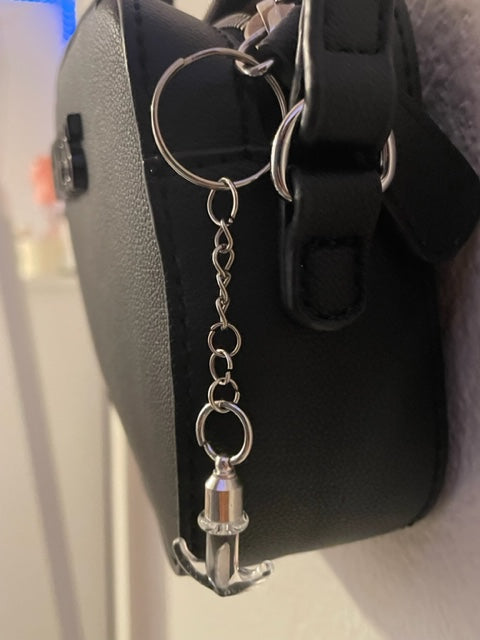 Sea Anchor Necklace or Keychain Writing on Rice Handmade Jewelry
