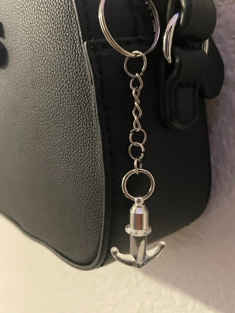 Sea Anchor Necklace or Keychain Writing on Rice Handmade Jewelry